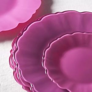 Adley pink glass side plates